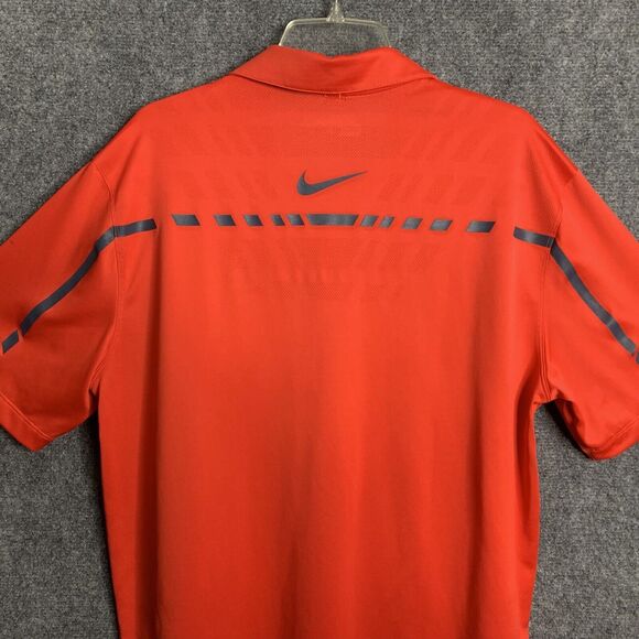Nike Golf Polo Shirt Men Large Tour Performance Red Short Sleeve Dri Fit - Picture 8 of 12